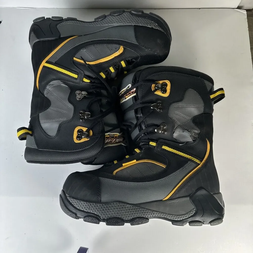 Ski-Doo BRP Team Racing Black Gray Thermolite Snowmobile Boots Men's Size 9